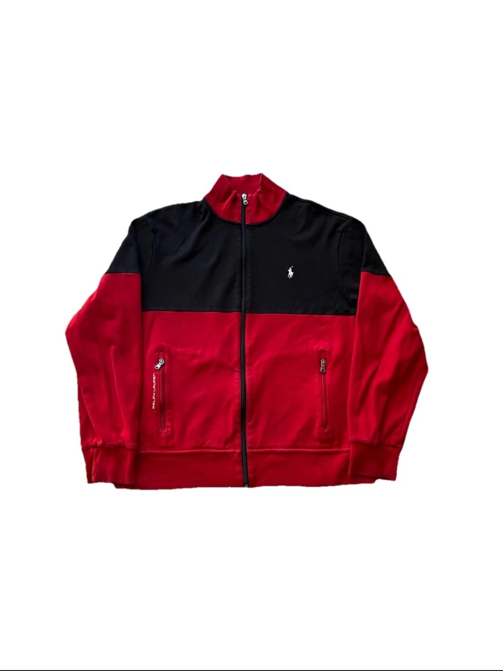 Polo Ralph Lauren Men's Red / Black Full Zip Track Jacket Size Large